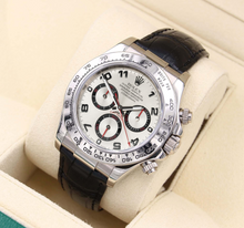 Załaduj obraz do przeglądarki galerii, Rolex Daytona ref. 116519 Silver Racing Dial - White Gold 18K - Leather Strap - Full Set