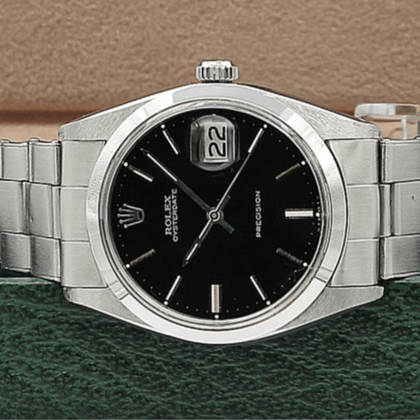 Rolex Precision Date ref. 6694 Black Dial Rivet bracelet – Debonar