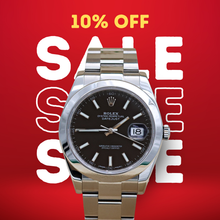 Indlæs billede til gallerivisning ON SALE: Rolex Datejust ref. 126300 Black Dial Oyster bracelet - Full Set
