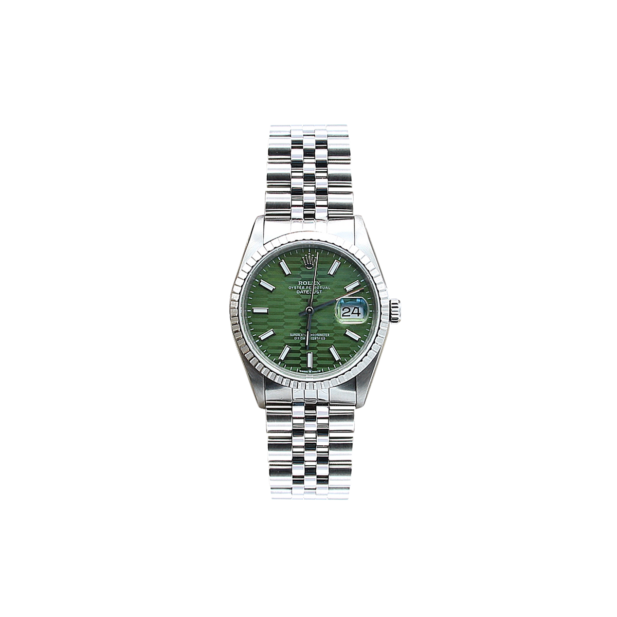 Buy Watch Rolex Datejust ref. 16220 with Jubilee and Green Motif