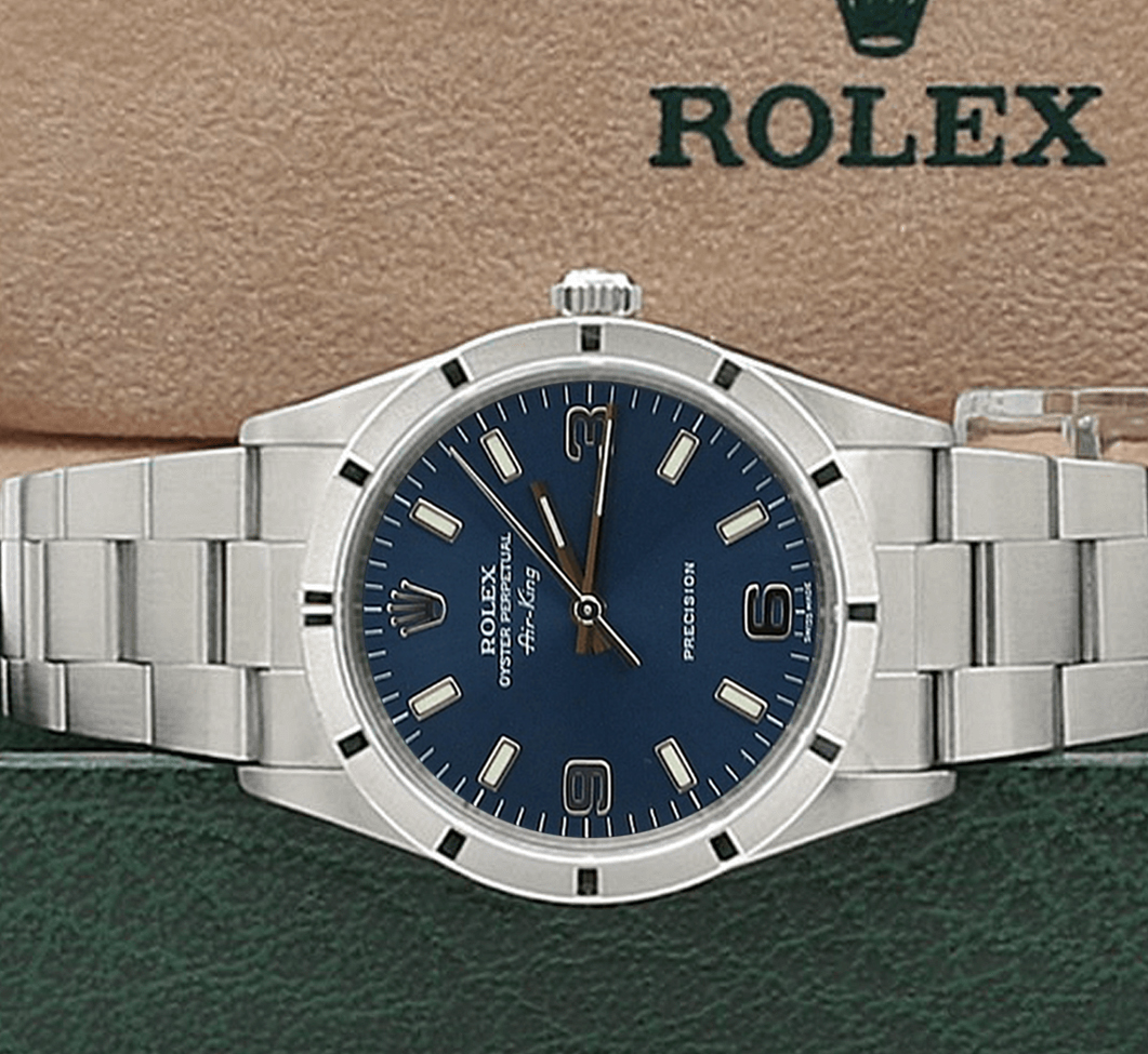 Rolex Air King ref. 14010 Blue 3-6-9 dial - Full Set