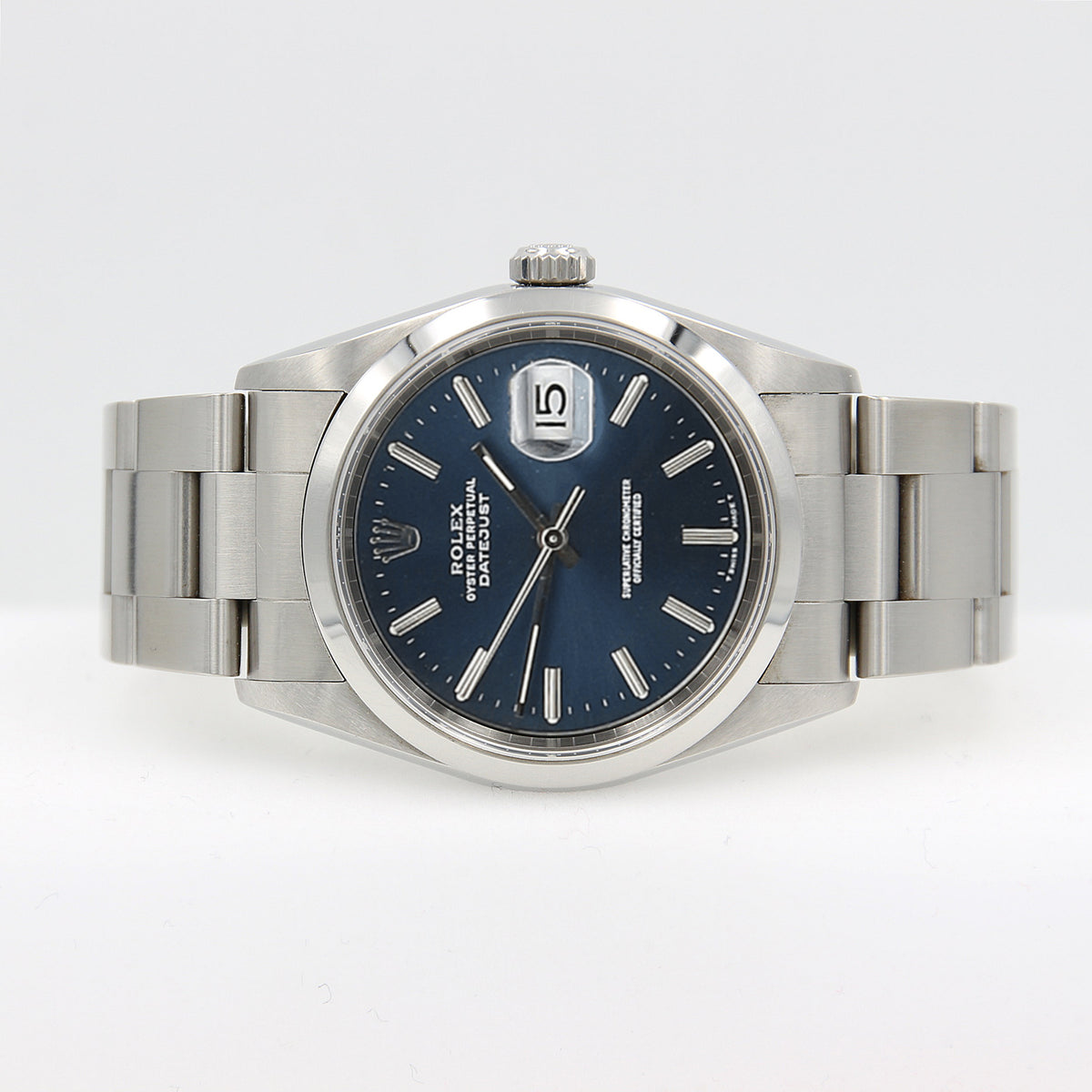 Buy Watch Rolex Datejust ref. 16200 Oyster bracelet - Blue Soleil