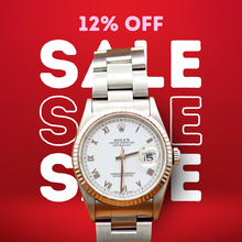 Load image into Gallery viewer, ON SALE: Rolex Datejust 36 ref. 16234 White Roman Dial - Oyster Bracelet