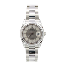 Załaduj obraz do przeglądarki galerii, Rolex Datejust ref. 116200 Silver / Dark Silver (Tuxedo) Dial - Oyster Bracelet - Full Set