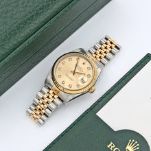 Load image into Gallery viewer, Rolex Datejust 36 ref. ref. 16233G Champagne Big Diamonds dial - FULL SET