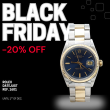 Załaduj obraz do przeglądarki galerii, ON SALE: Rolex Datejust ref. 1601 Steel/Gold Bezel - Blue Dial - Oyster bracelet