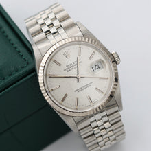 Cargar imagen en el visor de la galería, Rolex Datejust 36 ref. 16234 Silver Linen Dial - Jubilee - Full Set