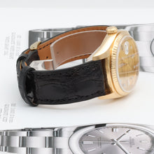Carica l'immagine nel visualizzatore di Gallery, Rolex Day-Date ref. 18038 Champagne Diamonds Dial - Leather Strap