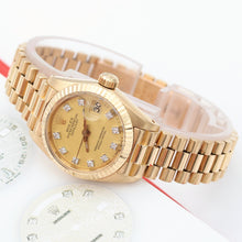 Charger l'image dans la galerie, Rolex Datejust Lady ref. 6916 Yellow Diamond Dial - President Bracelet