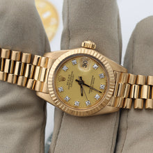 Charger l'image dans la galerie, Rolex Datejust Lady ref. 6916 Yellow Diamond Dial - President Bracelet