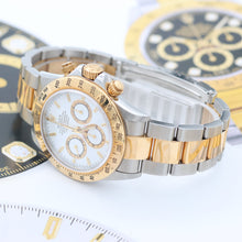 Załaduj obraz do przeglądarki galerii, Rolex Daytona ref. 16523 Steel and Gold White Dial with Rolex Service