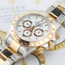 Załaduj obraz do przeglądarki galerii, Rolex Daytona ref. 16523 Steel and Gold White Dial with Rolex Service