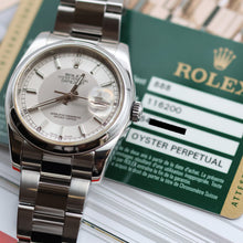Bild in Galerie-Viewer laden, Rolex Datejust Ref. 116200 Silber / Dark Silver (Tuxedo) Zifferblatt - Austernarmband - Vollständiger Satz