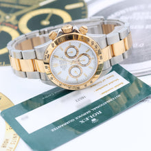 Załaduj obraz do przeglądarki galerii, Rolex Daytona ref. 16523 Steel and Gold White Dial with Rolex Service