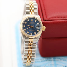Carica l'immagine nel visualizzatore di Gallery, Rolex Lady-Datejust ref. 6917 - Blue Diamonds dial - Jubilee bracelet