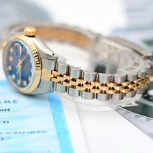 Carica l'immagine nel visualizzatore di Gallery, Rolex Lady-Datejust ref. 6917 - Blue Diamonds dial - Jubilee bracelet