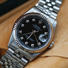 Cargar imagen en el visor de la galería, Rolex Datejust ref. 16234 Black (Circle) Diamonds Dial Jubilee Bracelet - Full Set