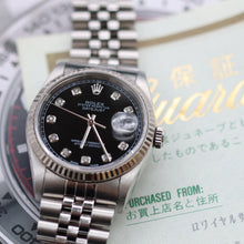 Cargar imagen en el visor de la galería, Rolex Datejust ref. 16234 Black (Circle) Diamonds Dial Jubilee Bracelet - Full Set