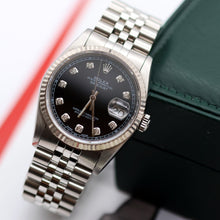 Cargar imagen en el visor de la galería, Rolex Datejust ref. 16234 Black (Circle) Diamonds Dial Jubilee Bracelet - Full Set