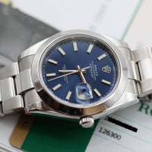 Carica l'immagine nel visualizzatore di Gallery, Rolex Datejust ref. 126300 Blue Dial Oyster bracelet - Full Set