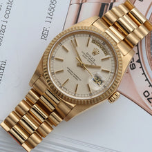 Load image into Gallery viewer, Rolex Day-Date ref. 18038 Silver Dial - President Bracelet Italian Date Disc