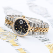 Load image into Gallery viewer, Rolex Datejust 36 ref. 16233 Black Tapestry dial - Jubilee Bracelet - Full Set