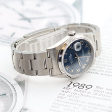 Charger l'image dans la galerie, ON SALE: Rolex Datejust 36 ref. 16200 Blue Soleil Roman Dial Oyster Bracelet - Full Set