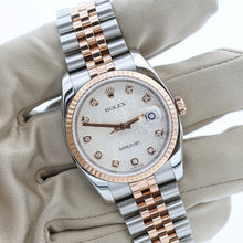Bild in Galerie-Viewer laden, Rolex Datejust 36 Ref. 116231 Millennary Diamonds Dial - Stahl/Roségold -Jubiläum - Voller Set
