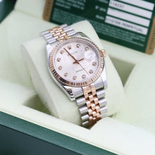 Bild in Galerie-Viewer laden, Rolex Datejust 36 Ref. 116231 Millennary Diamonds Dial - Stahl/Roségold -Jubiläum - Voller Set