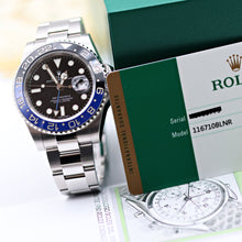 Bild in Galerie-Viewer laden, IM ANGEBOT: Rolex GMT Master II ref. 116710BLNR (Batman) – Komplettset