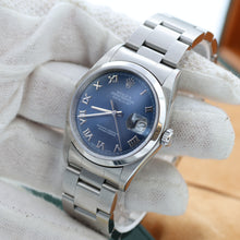 Load image into Gallery viewer, Rolex Datejust 36 ref. 16200 Blue Soleil Roman Dial Oyster Bracelet - Full Set