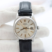 Load image into Gallery viewer, Rolex Precision ref. 6694 - Silver Dial with Golden Indexes - Leather Strap