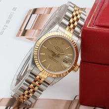Indlæs billede til gallerivisning Rolex Datejust Lady ref. 69173 Steel/Gold- Jubilee Bracelet - Champagne Linen Dial - Full Set