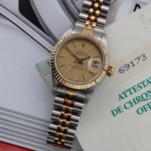 Indlæs billede til gallerivisning Rolex Datejust Lady ref. 69173 Steel/Gold- Jubilee Bracelet - Champagne Linen Dial - Full Set