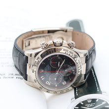 Załaduj obraz do przeglądarki galerii, Rolex Daytona ref. 116519 Black Racing Dial - White Gold 18K - Leather Strap - Full Set