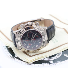 Załaduj obraz do przeglądarki galerii, Rolex Daytona ref. 116519 Black Racing Dial - White Gold 18K - Leather Strap - Full Set