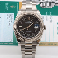 Lataa kuva Galleria-katseluun, Rolex Datejust II ref. 116334 Black Roman Dial Oyster Bracelet - Full Set