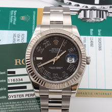 Lataa kuva Galleria-katseluun, Rolex Datejust II ref. 116334 Black Roman Dial Oyster Bracelet - Full Set