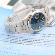 Załaduj obraz do przeglądarki galerii, Rolex Precision Date ref. 6694 Blue Dial (Golden Indexes) Oyster bracelet