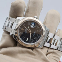 Lataa kuva Galleria-katseluun, Rolex Datejust II ref. 116334 Black Roman Dial Oyster Bracelet - Full Set