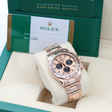 Cargar imagen en el visor de la galería, Rolex Daytona ref. 116505 Rose Gold - Sundust dial with black subdials - Full Set