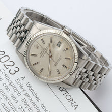 Indlæs billede til gallerivisning Rolex Datejust ref. 16014 - Silver Linen dial - Jubilee bracelet (V II)