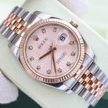 Załaduj obraz do przeglądarki galerii, Rolex Datejust 36 ref. 116231 Sundust Millennary Diamonds Dial - Jubilee - Full Set
