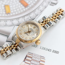 Załaduj obraz do przeglądarki galerii, Rolex Datejust Lady ref. 69173 Steel/Gold - Silver Diamonds Dial (V II) - Jubilee Bracelet