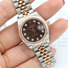 Załaduj obraz do przeglądarki galerii, Rolex Lady Datejust ref. 279171 Chocolate Diamonds Dial - Jubilee - Full Set