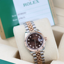 Załaduj obraz do przeglądarki galerii, Rolex Lady Datejust ref. 279171 Chocolate Diamonds Dial - Jubilee - Full Set