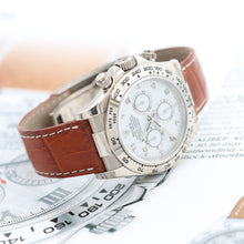Carica l'immagine nel visualizzatore di Gallery, Rolex Daytona ref. 116519 White Arabic Dial - White Gold 18K - Leather Strap