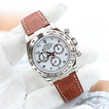 Carica l'immagine nel visualizzatore di Gallery, Rolex Daytona ref. 116519 White Arabic Dial - White Gold 18K - Leather Strap