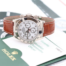 Carica l'immagine nel visualizzatore di Gallery, Rolex Daytona ref. 116519 White Arabic Dial - White Gold 18K - Leather Strap