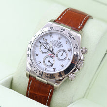 Carica l'immagine nel visualizzatore di Gallery, Rolex Daytona ref. 116519 White Arabic Dial - White Gold 18K - Leather Strap